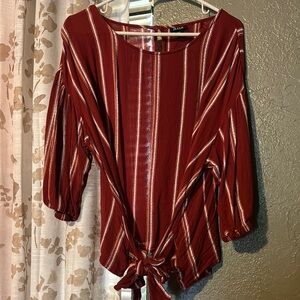 Women's Red Striped Top